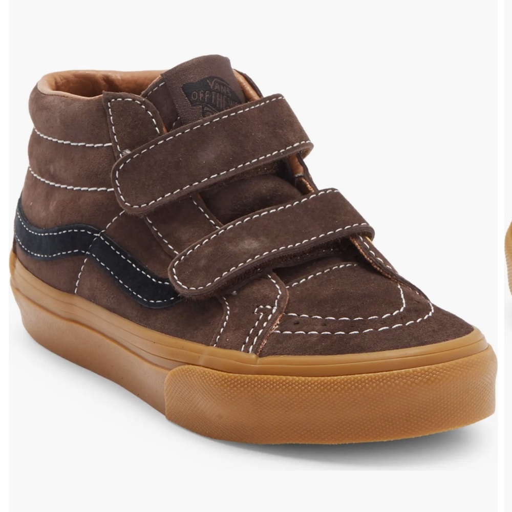 Vans Kids Brown Suede High-Top Sneakers with Gum Sole